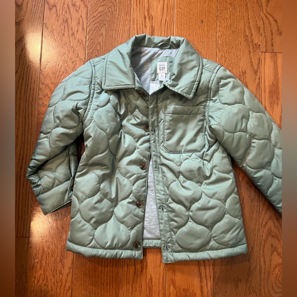GAP Baby NWT Sage Green Quilted Jacket